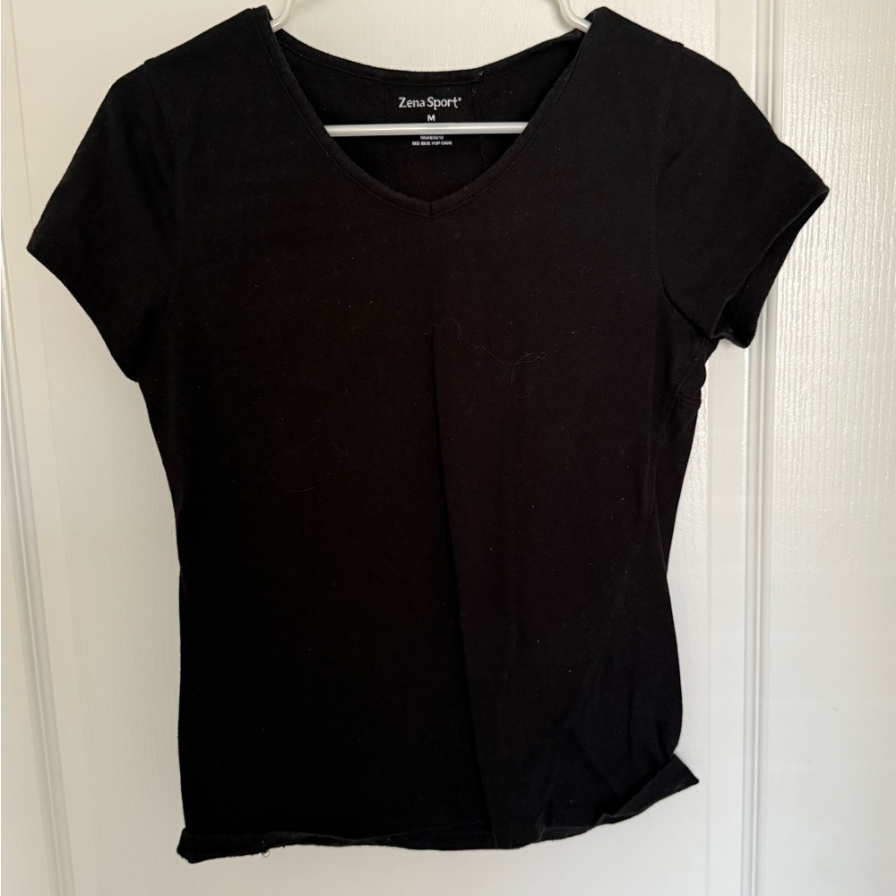 Zena Sport Classic Black V-Neck Tee